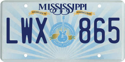 MS license plate LWX865