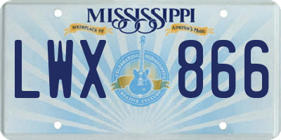 MS license plate LWX866