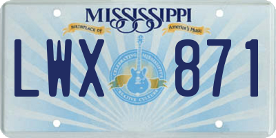 MS license plate LWX871