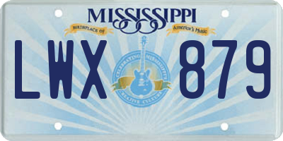 MS license plate LWX879