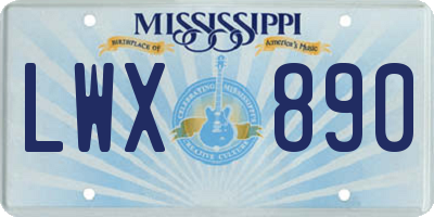 MS license plate LWX890