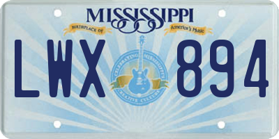 MS license plate LWX894