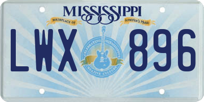 MS license plate LWX896