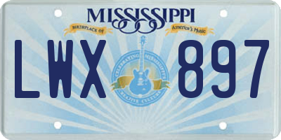 MS license plate LWX897