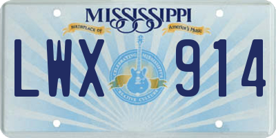 MS license plate LWX914