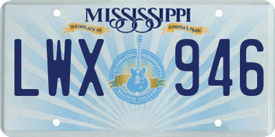 MS license plate LWX946