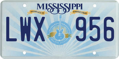MS license plate LWX956