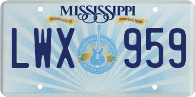 MS license plate LWX959