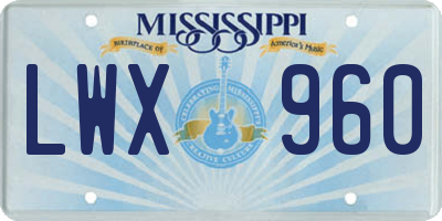 MS license plate LWX960