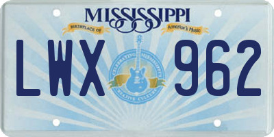 MS license plate LWX962