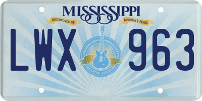 MS license plate LWX963