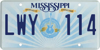 MS license plate LWY114