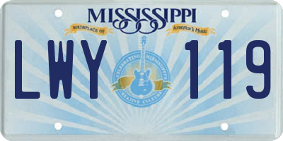 MS license plate LWY119