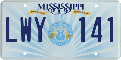 MS license plate LWY141