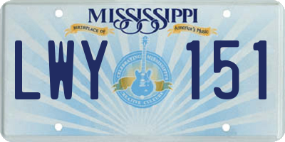 MS license plate LWY151