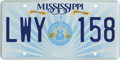 MS license plate LWY158