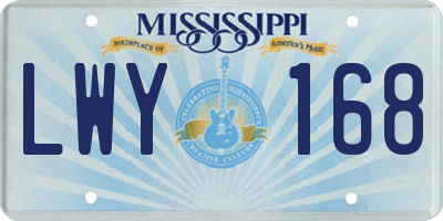 MS license plate LWY168