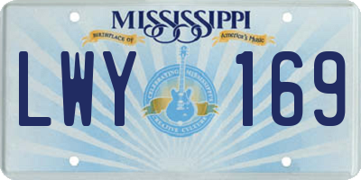 MS license plate LWY169