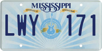MS license plate LWY171