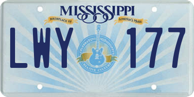 MS license plate LWY177