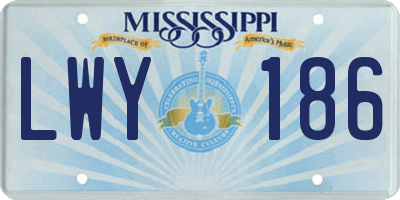 MS license plate LWY186