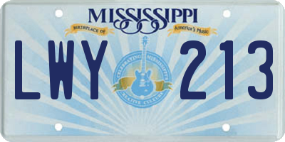 MS license plate LWY213