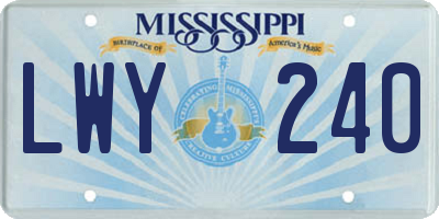 MS license plate LWY240