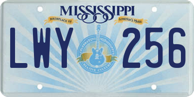MS license plate LWY256