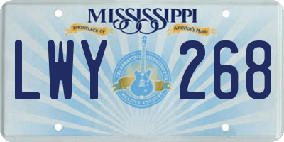 MS license plate LWY268