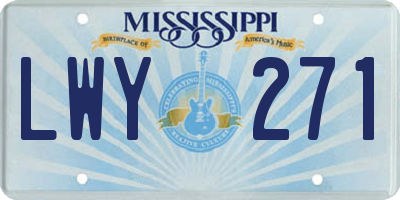 MS license plate LWY271