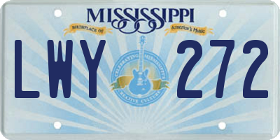 MS license plate LWY272