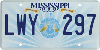 MS license plate LWY297