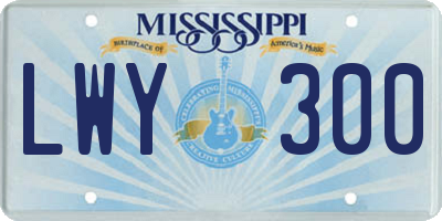 MS license plate LWY300