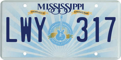 MS license plate LWY317