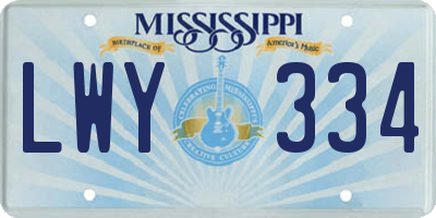 MS license plate LWY334