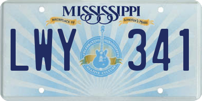 MS license plate LWY341