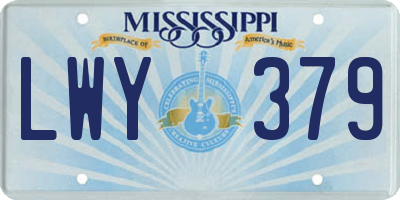 MS license plate LWY379