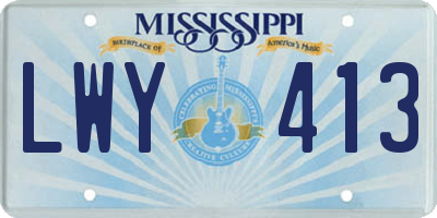 MS license plate LWY413