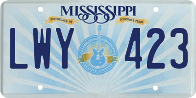 MS license plate LWY423