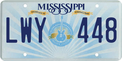 MS license plate LWY448