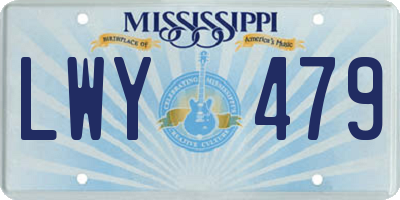 MS license plate LWY479