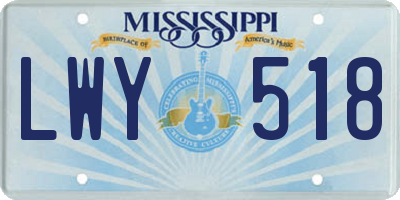 MS license plate LWY518