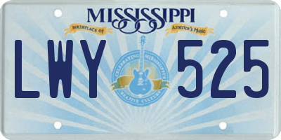 MS license plate LWY525
