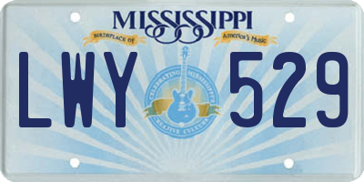 MS license plate LWY529