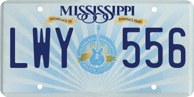 MS license plate LWY556
