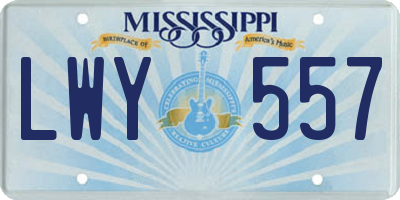 MS license plate LWY557