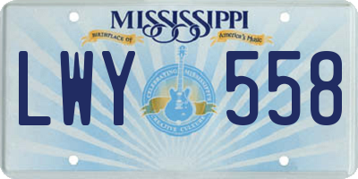 MS license plate LWY558