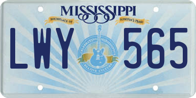 MS license plate LWY565
