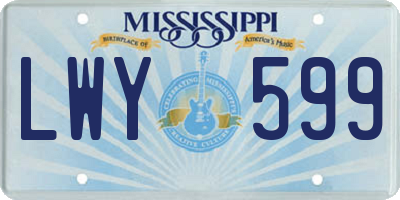 MS license plate LWY599