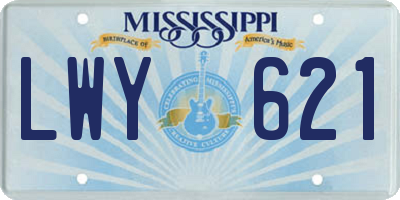 MS license plate LWY621